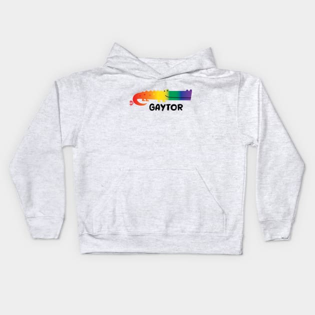 gaytor gator Kids Hoodie by toddgoldmanart